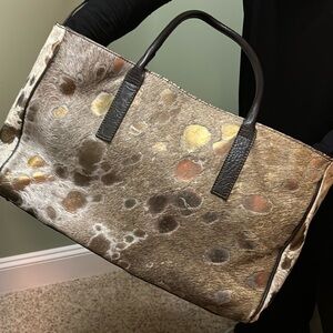 Calf hair large bag / tote bag